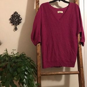 Quarter Sleeve V Neck Sweater